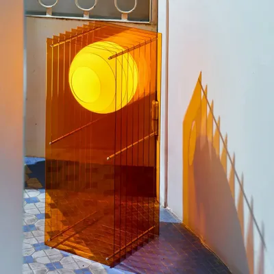 Lampes de bureau  - Lampe LOP grand rectangle en acrylique orange - BANG