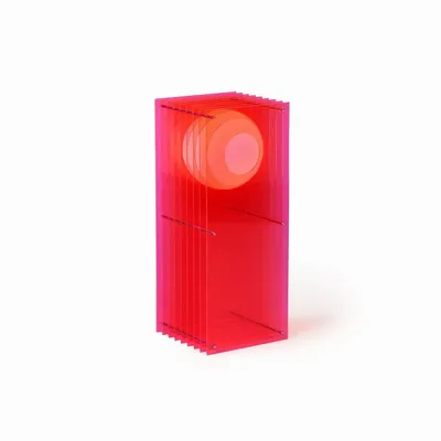 Lampes de bureau  - Lampe LOP grand rectangle en acrylique rose électrique - BANG