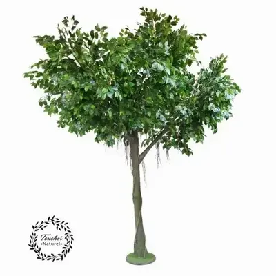 Floral decoration - Giant artificial ficus, 4 branches, “real touch” - LIGNE DÉCO