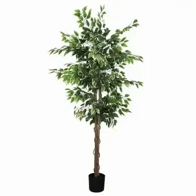 Floral decoration - Artificial ficus, black pot - LIGNE DÉCO
