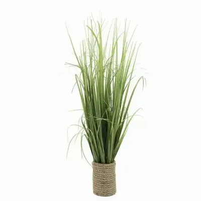 Floral decoration - Artificial Grasses in Rope Pot - LIGNE DÉCO