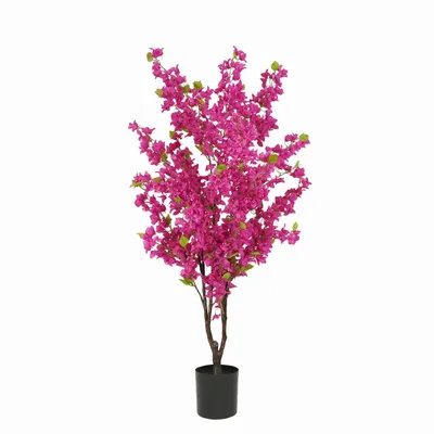Floral decoration - Artificial bougainvillea, 1400 flowers, black pot - LIGNE DÉCO