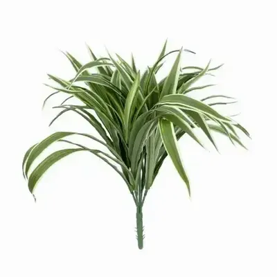 Floral decoration - Artificial chlorophytum pick – Green and white - LIGNE DÉCO
