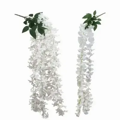 Floral decoration - Artificial flower trail – White – 2 assorted models - LIGNE DÉCO