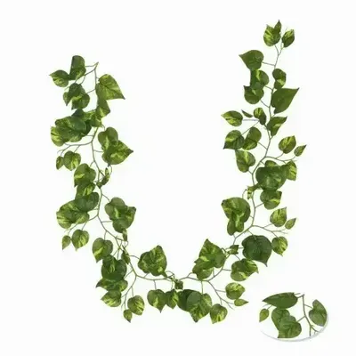 Floral decoration - Artificial pothos garland – Two shades of green - LIGNE DÉCO