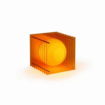 Desk lamps - LOP lamp big square in orange acrylic - BANG