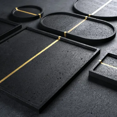 Trays - Trays - Lava gold - BLANC CARRARE