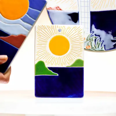 Ceramic - Porcelain postcard - LIVING ON VACATION Collection - CAROLINE CUTAIA