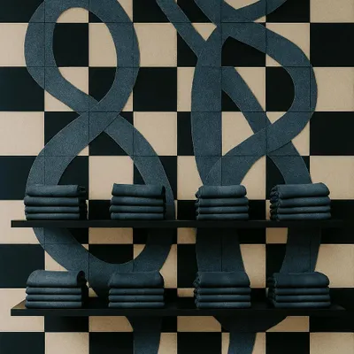 Wall panels - custom decor for a jean shop - ATELIER ANOVA