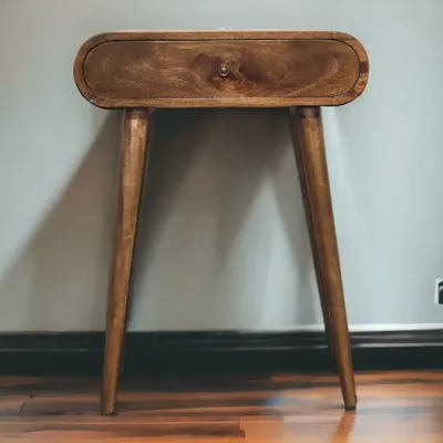 Consoles - Console Mini Grey London en Bois Massif Artisan Furniture, 1 Tiroir, Brun Foncé - ARTISAN FURNITURE