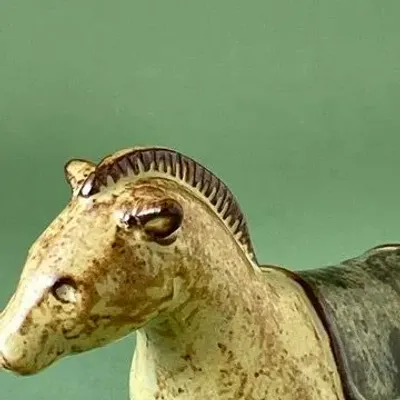 Pottery - Ornament A wooden horse yellow - カシワクラフト