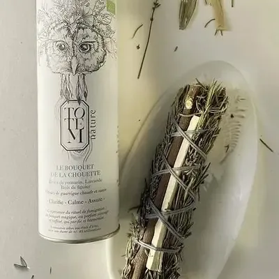 Floral decoration - French fumigation stick - Organic owl bouquet - TOTEM NATURE