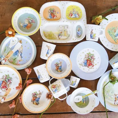 Repas pour enfant - COFFRET CADEAU 5 PIÈCES PIERRE LAPIN VERT - PETIT JOUR PARIS