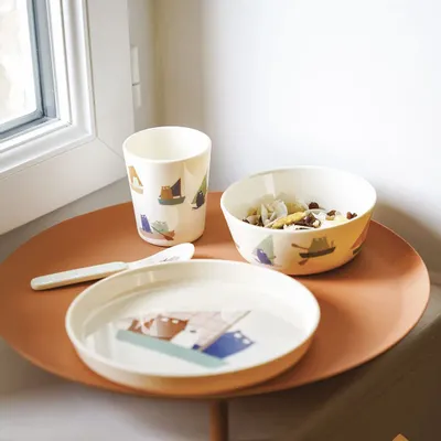 Children's mealtime - MARINE CATS 4-PIECE GIFT BOX - PETIT JOUR PARIS