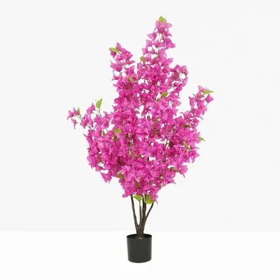 Décorations florales - Bougainvillier artificiel 483 fleurs en pot plastique noir - LIGNE DÉCO