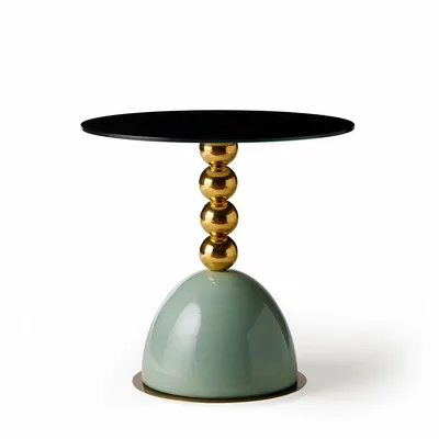 Autres tables  - PINS - TABLE D'APPOINT RONDE AVEC SPHÈRES - MARIONI