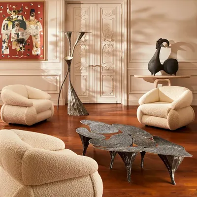 Other tables - Coffee table, floor lamp and armchairs - GALERIE GLUSTIN