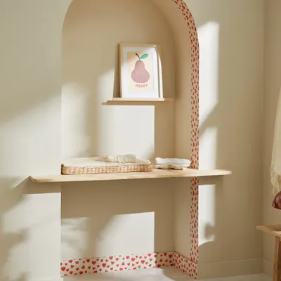 Wallpaper - Large Family Border - Red - BILBOQUET DÉCO