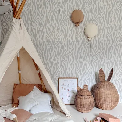 Wallpaper - Safari Wallpaper - Grey - BILBOQUET DÉCO