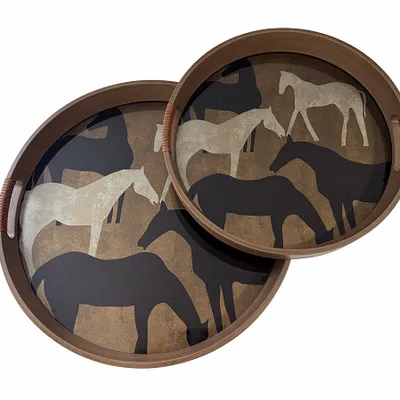 Plateaux - PLATEAUX ROND 'HORSES' - FANCY