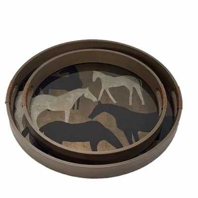 Plateaux - PLATEAUX ROND 'HORSES' - FANCY