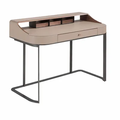Office furniture and storage - Desktop dressing table leatherette, walnut and gray steel - ANGEL CERDÁ