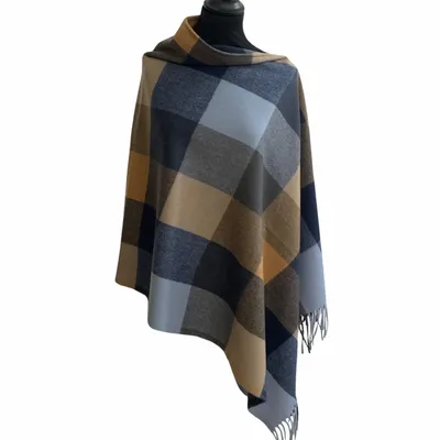 Homewear - Poncho Kashmir Terre et Mer - BRUN DE VIAN-TIRAN