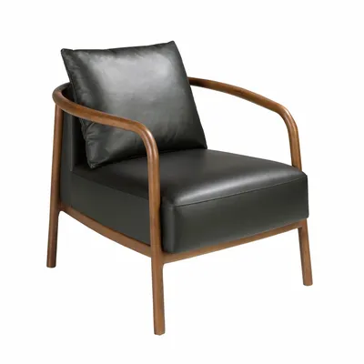 Armchairs - Black leather armchair - ANGEL CERDÁ