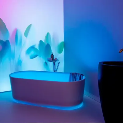 Chambres d'hôtels - Baignoire Luminex avec éclairage LED intégré - VAL - LAUFEN
