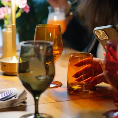 Crystal ware - Vispera Amber Colored Cocktail Glass - 6 pieces 320 ml - PEKALLA CRISTAL GLASS