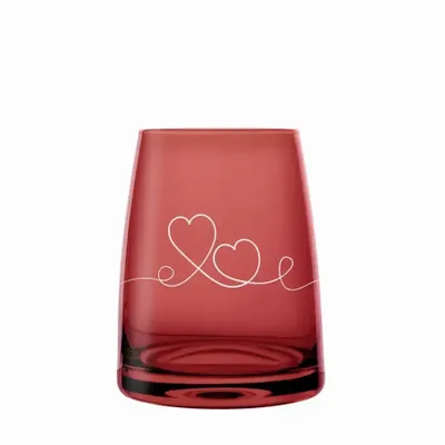 Verres - Vispera Verre coloré à cocktails Rosal avec le motif de cœur - 1 pièce 320 ml - PEKALLA CRISTAL GLASS