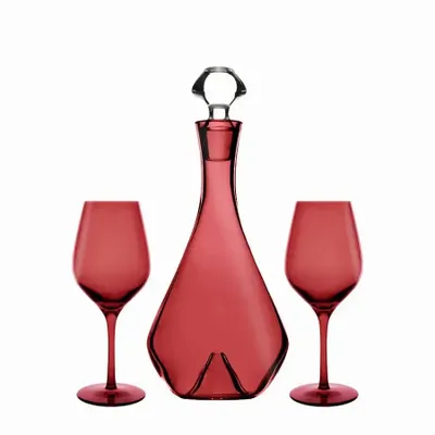 Carafes - Vispera Ensemble Carafe et verres à vin Rosal - 2 pièces - PEKALLA CRISTAL GLASS