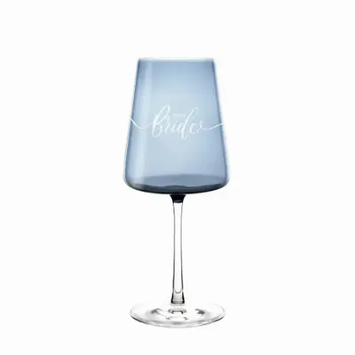 Verres - Vida Verre à vin coloré z napisem Bride - 1 pièce - 400 ml - PEKALLA CRISTAL GLASS