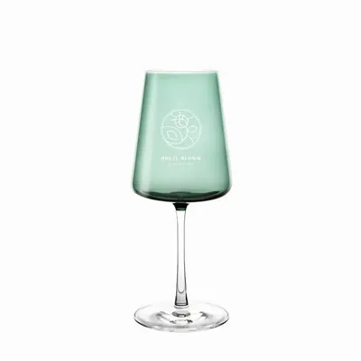 Glass - Vida Malachit colored wine glass with your logo - 1 piece 400 ml - PEKALLA CRISTAL GLASS