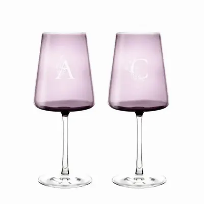 Verres - Vida Verres à vin colorés Slate avec gravure au mariage - 2 pièces 400 ml - PEKALLA CRISTAL GLASS