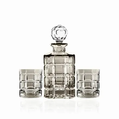 Cristallerie - Vaso Carafe + verres à whisky en cristal Mokka - 2 pièces 240 ml - PEKALLA CRISTAL GLASS