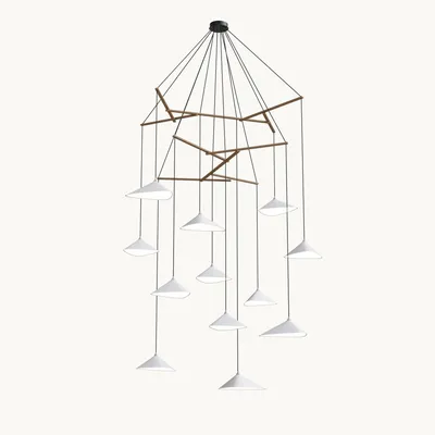 Hanging lights - Emily V12 – Multi-Light Chandelier for Lobbies & High Ceilings - MOSS OBJECTS