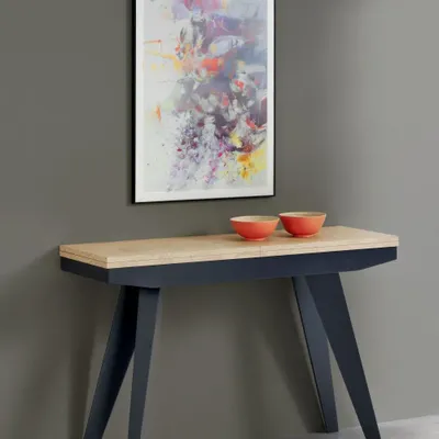 Consoles - Console Extensible Quattro dépliante avec allonges incorporées - LTC - MOBILIER GAIN DE PLACE ET FONCTIONNEL DEPUIS 1971