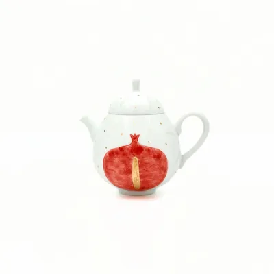 Mugs - Pomegranate Holiday Teapot - Festive Red - GLAZARA