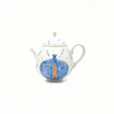 Mugs - Pomegranate Holiday Teapot - Celestial Blue - GLAZARA