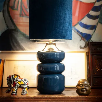 Table lamps - PANO3 BLUE Table Lamp - LUCE DI LEDA