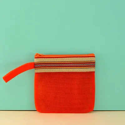 Clutches - Recycled Plastic Mesh Pouch CARROT - BAOBAB