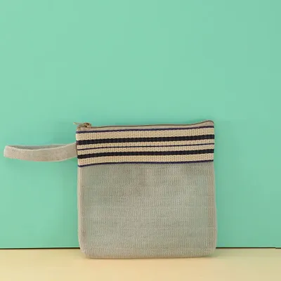Clutches - Chic Grey Recycled Plastic Mesh Pouch - BAOBAB