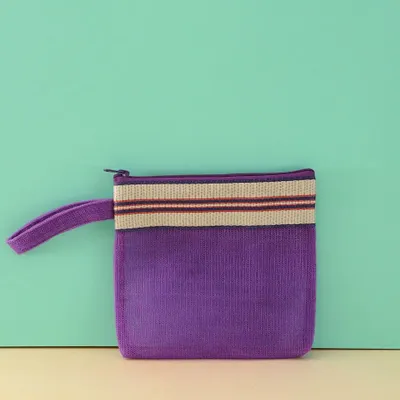 Clutches - Recycled Plastic Mesh Pouch - Plum - BAOBAB