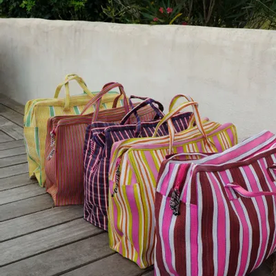 Pochettes - Valise Voyage Bohème Plastique recyclé BLEU - BAOBAB