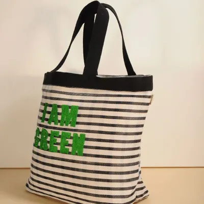 Sacs et cabas - Grand Sac I AM GREEN noir & blanc - BAOBAB