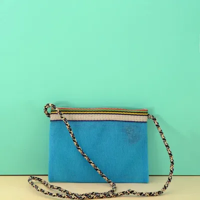 Clutches - Blue Recycled Plastic Mesh Crossbody Bag - BAOBAB