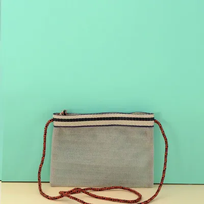 Clutches - Chic Grey Recycled Plastic Mesh Crossbody Bag - BAOBAB