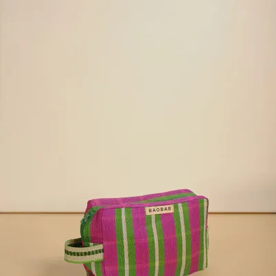 Clutches - Pink striped mesh pouch - BAOBAB