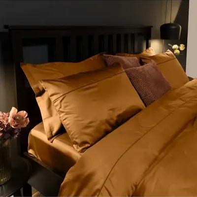 Linge de lit - Parure de lit double, 100 % satin de coton, antique - DILIOS